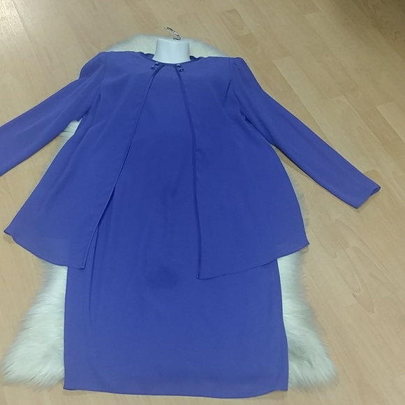 Vintage Ursula of Switzerland Purple Chiffon Dress - Picture 7 of 11